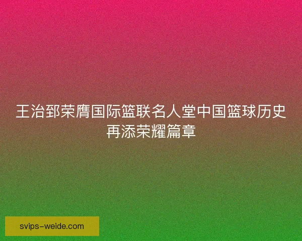 王治郅荣膺国际篮联名人堂中国篮球历史再添荣耀篇章 王治郅荣膺国际篮联名人堂中国篮球历史再添荣耀篇章